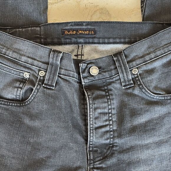 Nudie Grim Tim Broken Black Button Fly Jeans - Picture 8 of 16